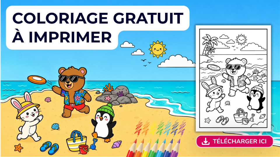 Lire la suite à propos de l’article Coloriage animaux mignons à imprimer : une partie de frisbee entre amis